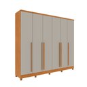 Ver imagem 3 de Guarda-Roupa Casal 6 Portas 8 Gavetas com Pés e Puxador MDF Yescasa Cinamomo/Off White Portugal