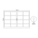 Ver imagem 2 de Kit com 2 Janelas de Aço de Correr 100x120cm 4 Folhas com Grade e Vidro Branca MGM