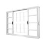 Kit com 2 Janelas de Aço de Correr 100x120cm 4 Folhas com Grade e Vidro Branca MGM - 4