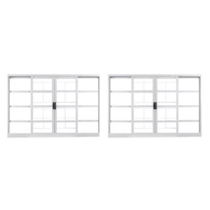 Kit com 2 Janelas de Aço de Correr 100x120cm 4 Folhas com Grade Minas Sul Mgm