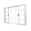 Ver imagem 4 de Kit com 2 Janelas de Aço de Correr 100x120cm 4 Folhas com Grade MGM Branco