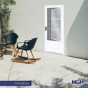 Ver imagem 3 de Kit com 2 Portas de Aço Postigo 215x85cm com Grade Quadrada Minas Sul MGM Branco