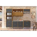 Ver imagem 3 de Módulo Cozinha Nesher Imperatriz Paneleiro Torre Quente 2fornos C-1 Pta e 3gavs 70cm Freijo-grafite