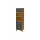 Ver imagem 1 de Módulo Cozinha Nesher Imperatriz Paneleiro Torre Quente 2fornos C-1 Pta e 3gavs 70cm Freijo-grafite