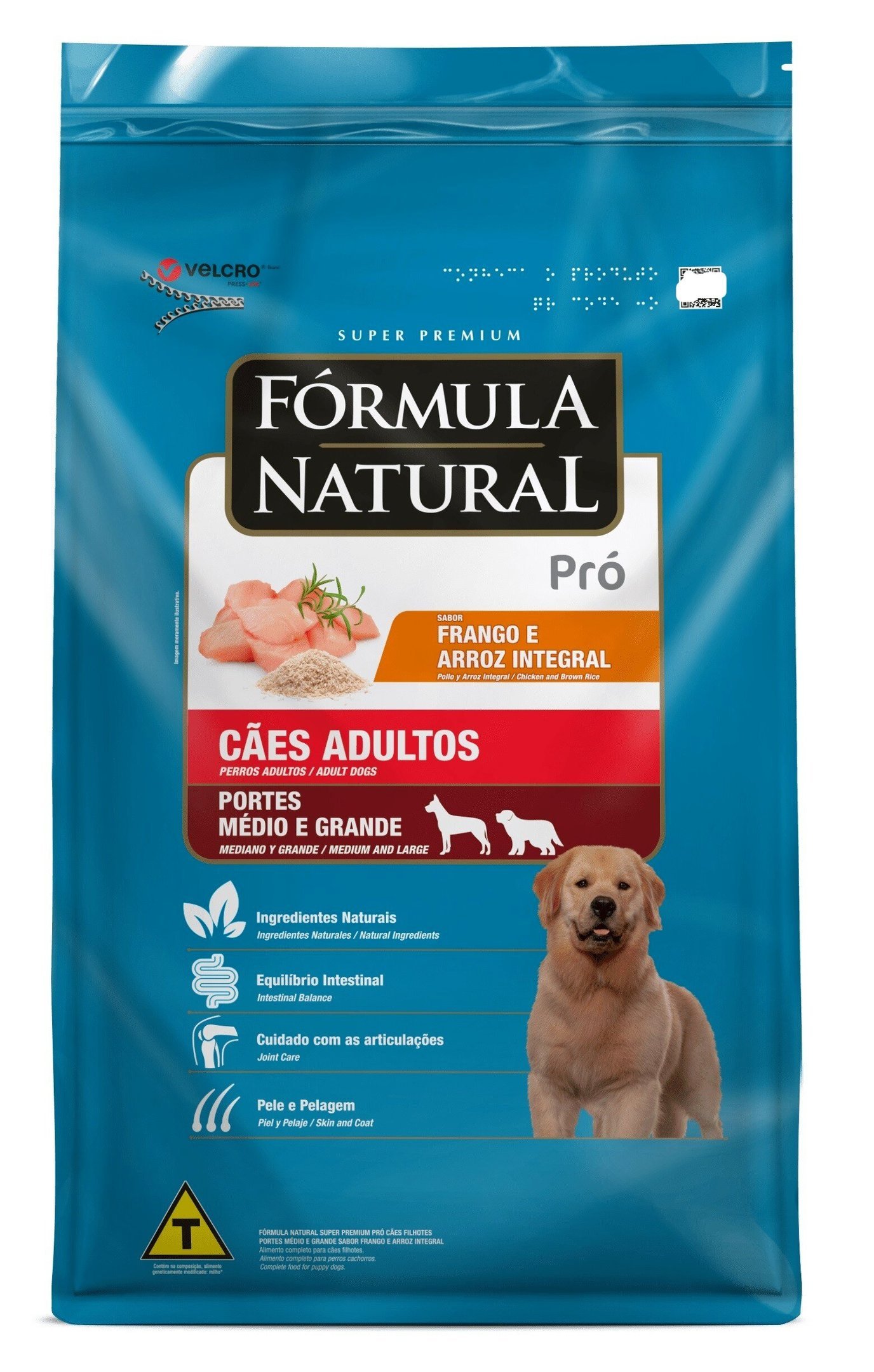 Ração Fórmula Natural Pró Super Premium Cães Adultos Raças Médias e Grandes Frango e Arroz Integral - 1