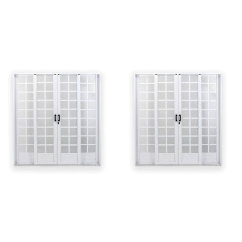 Kit com 2 Portas de Aço de Correr 215x200cm Minas Sul MGM Branco