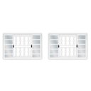 Ver imagem 1 de Kit Com 2 Janelas De Aço De Correr 100x100cm 4 Folhas Com Grade Branco MGM