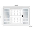 Ver imagem 3 de Kit Com 2 Janelas De Aço De Correr 100x100cm 4 Folhas Com Grade Branco MGM