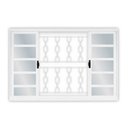 Ver imagem 4 de Kit com 2 Janelas de Aço de Correr 100x100cm 4 Folhas com Grade Minas Sul Mgm