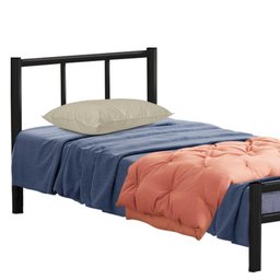 Cama de Ferro Tubular Solteiro Preto Primoart - 3