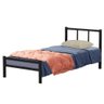 Cama de Ferro Tubular Solteiro Preto Primoart - 4