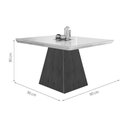 Ver imagem 3 de Mesa P/ Cozinha Luna C/ Tampo 90x90cm Madeirado Vidro Canto Curvo - Imbuia/ripado 3d/grafite -