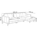 Ver imagem 5 de Sofá 4 Lugares com Chaise Direito Sala Living 300cm Amábile L06 Couro Marrom Claro - Lyam Decor