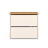 Sapateira Mel com 2 Portas Basculantes para Quarto ou Hall de Entrada - Off White com Freijó - 6