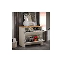 Ver imagem 3 de Sapateira Mel com 2 Portas Basculantes para Quarto ou Hall de Entrada - Off White com Freijó