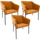 Ver imagem 1 de Kit 3 Cadeiras para Sala de Jantar Estar Living Olívia L02 Couríssimo Whisky - Lyam Decor