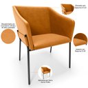 Ver imagem 4 de Kit 3 Cadeiras para Sala de Jantar Estar Living Olívia L02 Couríssimo Whisky - Lyam Decor