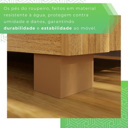 Guarda-roupa 4 Gavetas 3 Portas de Correr com Espelho com Pés Porto - 7