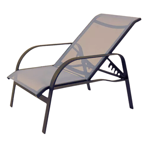 Mini Cadeira Espreguiçadeira para Piscina Jardim em Tela Sling Bege