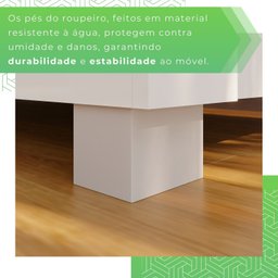 Guarda-roupa 4 Gavetas 3 Portas de Correr com Espelho com Pés Porto - 7