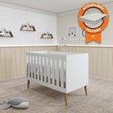 Ver imagem 1 de Berço Mini Cama Móveis Estrela Ternura - Branco Acetinado + Colchão Baby Light Ortobom