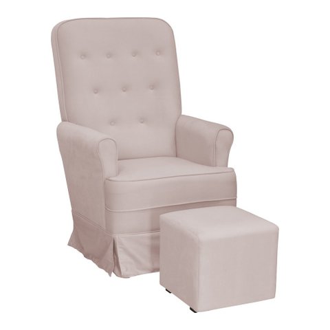 Poltrona de Amamentação C/ Balanço Maria Clara Bebê Completo:tb 196 Linho Rose