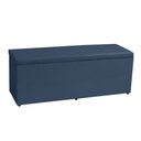 Ver imagem 4 de Kit Cabeceira e Calçadeira Baú King 1,95m Berlim Suede Azul Marinho - Pallazio