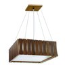 Lustre Pendente Madeira Ripado Quadrado 50 Cm para Sala de Estar Sala de Jantar Cor Málaga - 1