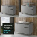 Ver mais imagens de Balcão de Cozinha 120cm 3 Portas 1 Gaveta com Pés Nice Madesa
