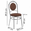 Ver imagem 3 de Kit 2 Cadeiras de Jantar 89,5x41cm Marrom/Cromado