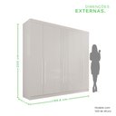 Ver imagem 4 de Guarda-Roupa 2 Gavetas 6 Portas Lisboa Branco