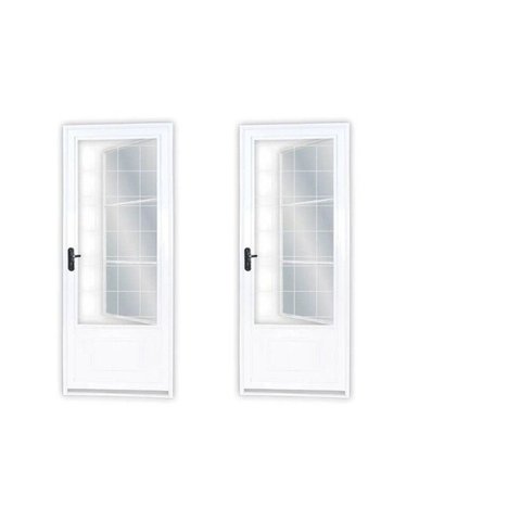 Kit com 2 Portas de Aço Postigo 215x85cm com Grade Quadrada Minas Sul MGM Branco