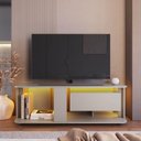 Ver imagem 5 de Estante Baixa Rack Tv até 55" 135x45x47cm Gaveta Iluminação Led Rgb Ra0136 Arenas