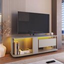Ver imagem 6 de Estante Baixa Rack Tv até 55" 135x45x47cm Gaveta Iluminação Led Rgb Ra0136 Arenas