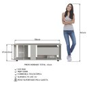 Ver imagem 4 de Estante Baixa Rack Tv até 55" 135x45x47cm Gaveta Iluminação Led Rgb Ra0136 Arenas