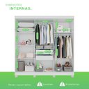 Ver imagem 5 de Guarda-Roupa 2 Gavetas 6 Portas com Pés Lisboa Branco
