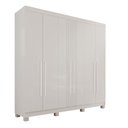 Ver imagem 3 de Guarda-Roupa 2 Gavetas 6 Portas com Pés Lisboa Branco