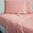 Ver imagem 2 de Jogo de Lençol Cama Casal 400 Fios Ponto Palito Salmão 4 Peças Casa Dona
