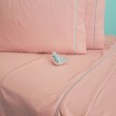 Ver imagem 3 de Jogo de Lençol Cama Casal 400 Fios Ponto Palito Salmão 4 Peças Casa Dona
