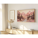 Ver imagem 1 de Quadro Decorativo N°247 160x90cm - Panorâmico - Montanhas Vale Rosa - Madeira Clara - Rollflex