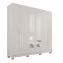 Ver imagem 3 de Guarda-Roupa 2 Gavetas 6 Portas com Espelho com Pés Lisboa Branco