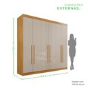 Ver imagem 4 de Guarda-Roupa 4 Gavetas 6 Portas Lisboa Marrom/Cinamomo/Off White