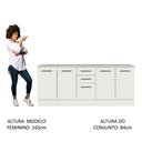 Ver imagem 6 de Kit com 2 Balcões Multiuso 4 Portas 3 Gavetas Agata Madesa
