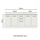 Ver imagem 4 de Kit com 2 Balcões Multiuso 4 Portas 3 Gavetas Agata Madesa