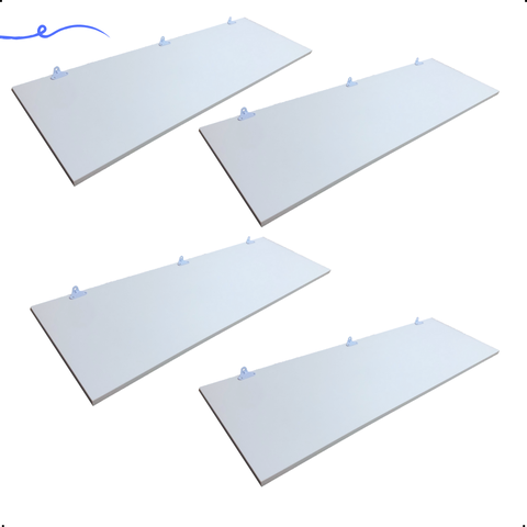 Kit 4 Prateleira Branca 90X25 + Suporte Flutuante Mdf  Organizadora Decoração Cozinha Banheiro Sala