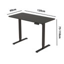 Ver imagem 4 de Mesa Escritório com Regulagem de Altura Elétrica Flexispot 120cm Industrial Grafite Cinza