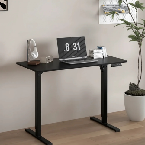 Mesa Escritório com Regulagem de Altura Elétrica Flexispot 120cm Industrial Grafite Cinza
