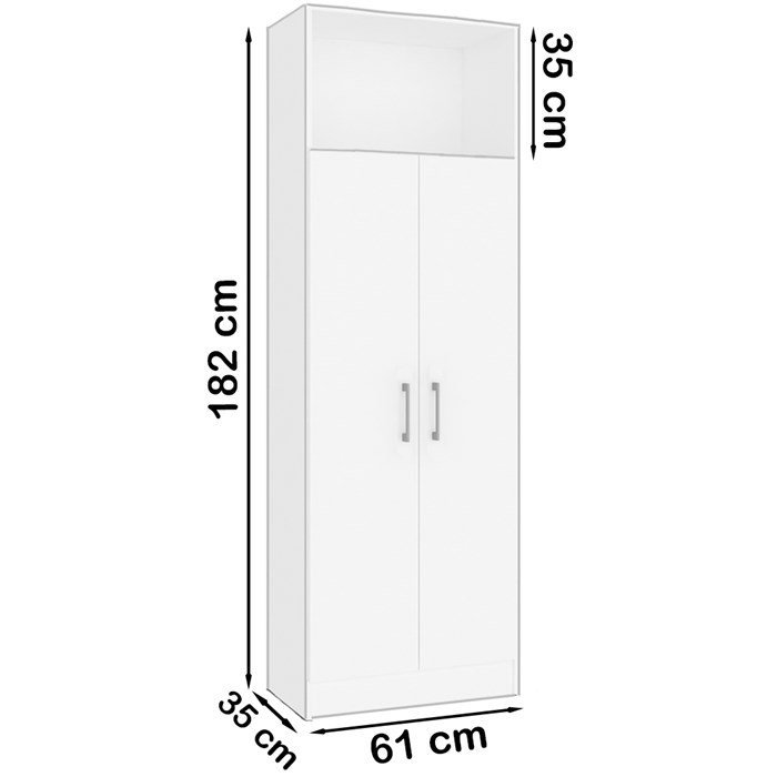 Armario Multiuso 2 Portas Nicho MU200 Branco Fell | MadeiraMadeira