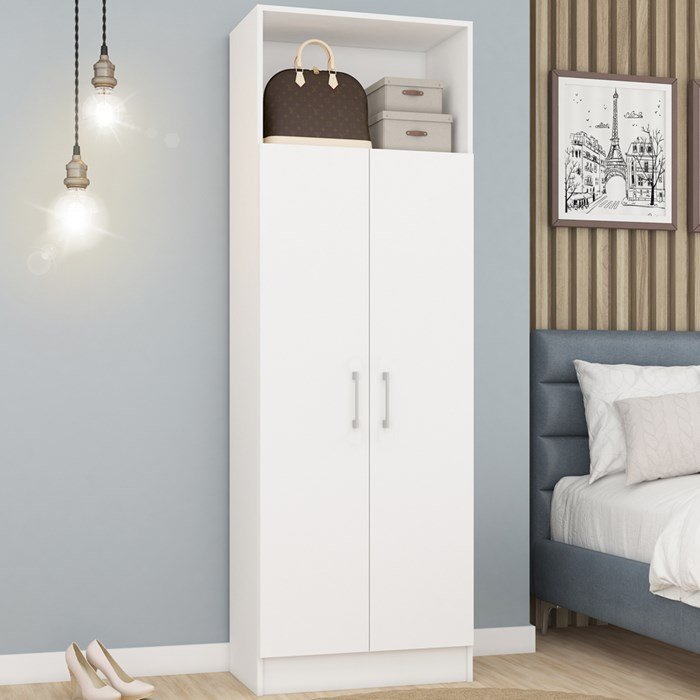 Armario Multiuso 2 Portas Nicho MU200 Branco Fell | MadeiraMadeira