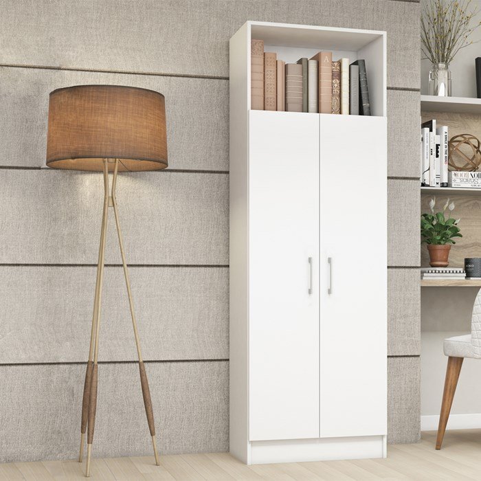 Armario Multiuso 2 Portas Nicho MU200 Branco Fell | MadeiraMadeira